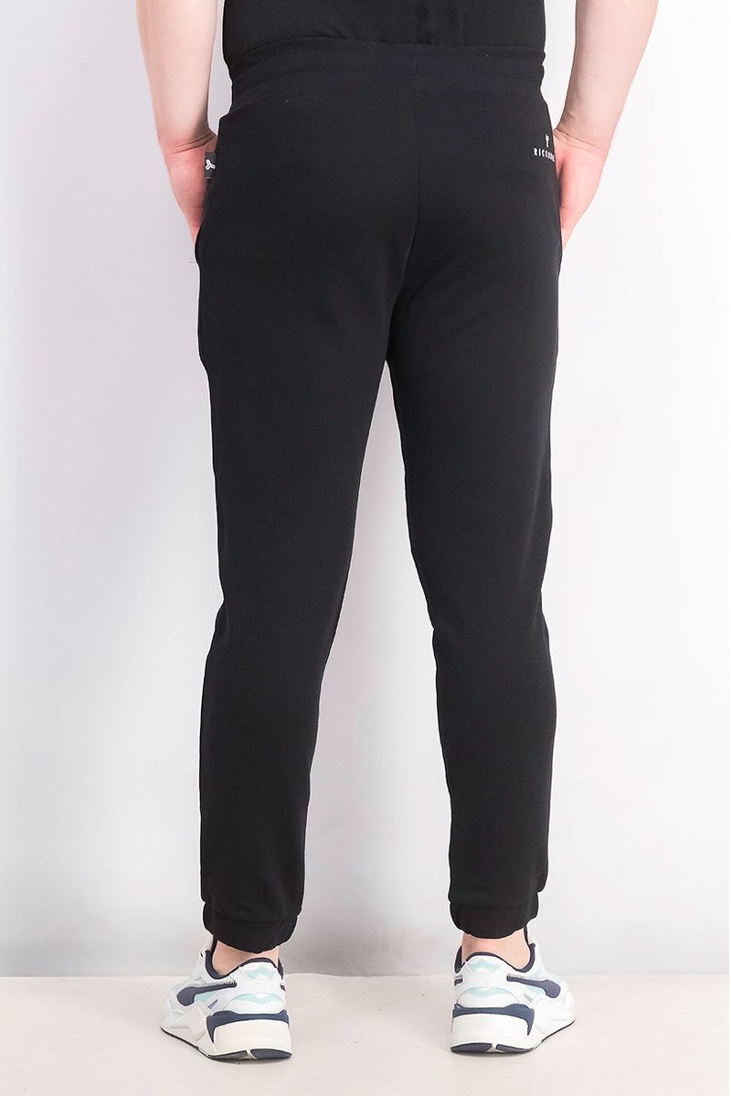 JOHN RICHMOND Men Sportswear Fit Drawstring Graphic Track Pants, Black - Image 2